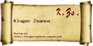 Kluger Zsanna névjegykártya